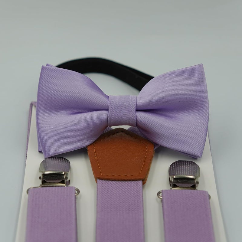 BEWDIO Adjustable Baby Boy Suspenders and Bow Tie, Pre-tied Kids Bowtie and Elastic Suspenders with 4 Strong Metal Clips - Image 4